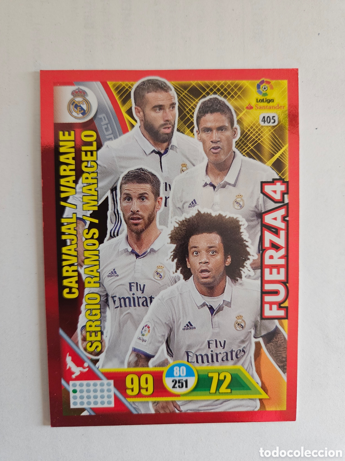 Figurine di Calcio: Adrenalyn 2016 2017 16 17 panini Fuerza 4 Ramos Marcelo n&deg; 405 Real Madrid