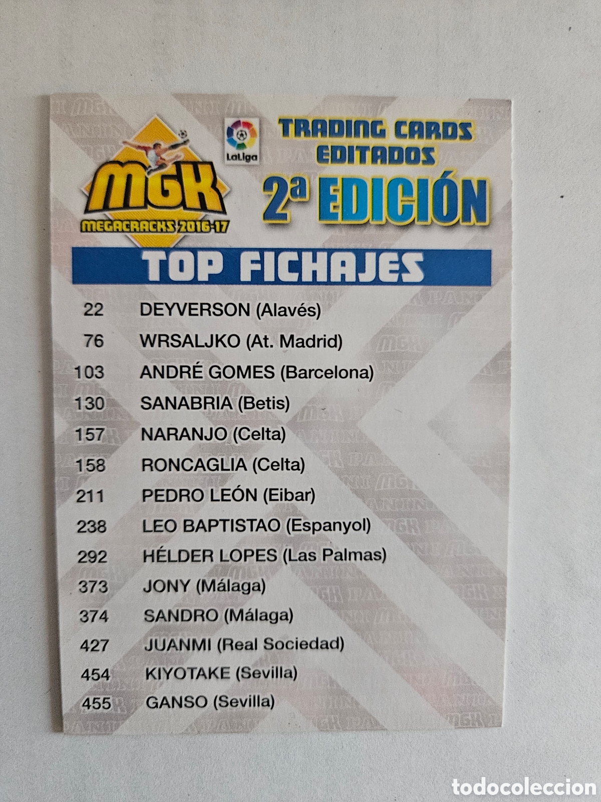 Figurine di Calcio: Megacracks 2016 2017 16 17 panini &iacute;ndice 2 edici&oacute;n top fichajes