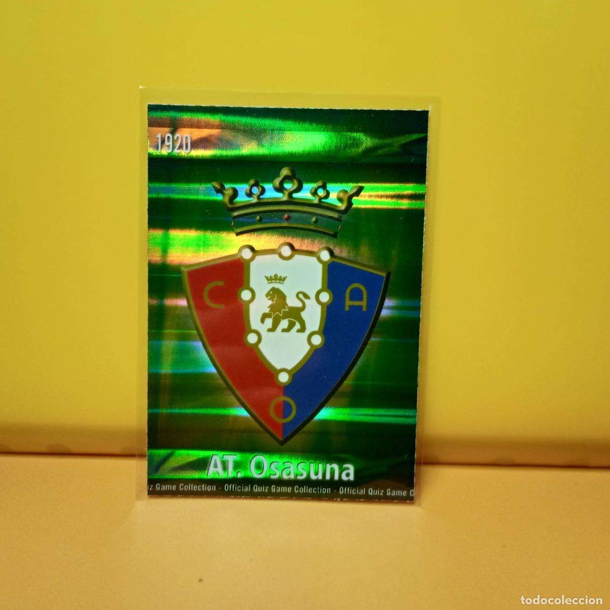Figurine di Calcio: ESCUDO BRILLO RAYAS HORIZONTAL C AT OSASUNA 379, MUNDICROMO LIGA 2009 2010 09/10
