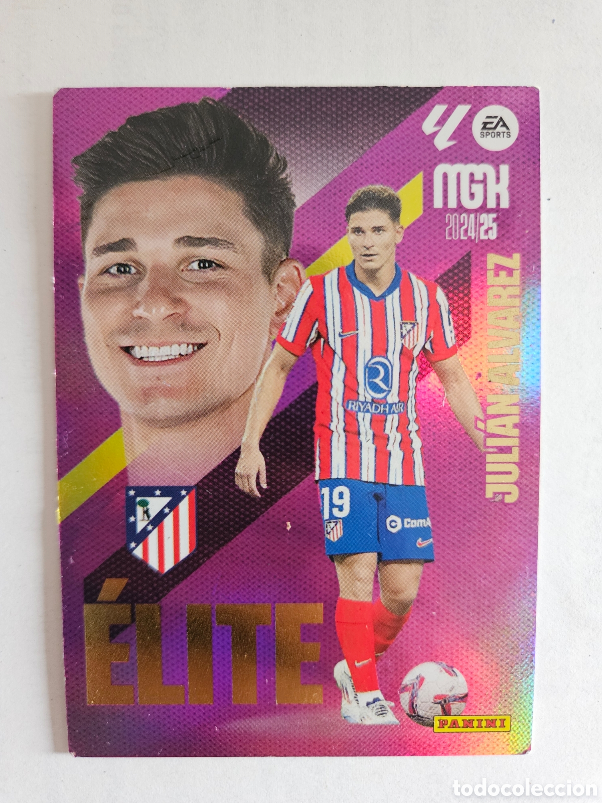Cromos de F&uacute;tbol: Juli&aacute;n &Aacute;lvarez nueva &eacute;lite n&uacute;mero 497 del Atl&eacute;tico de Madrid Megacracks 24-25 2024-2025