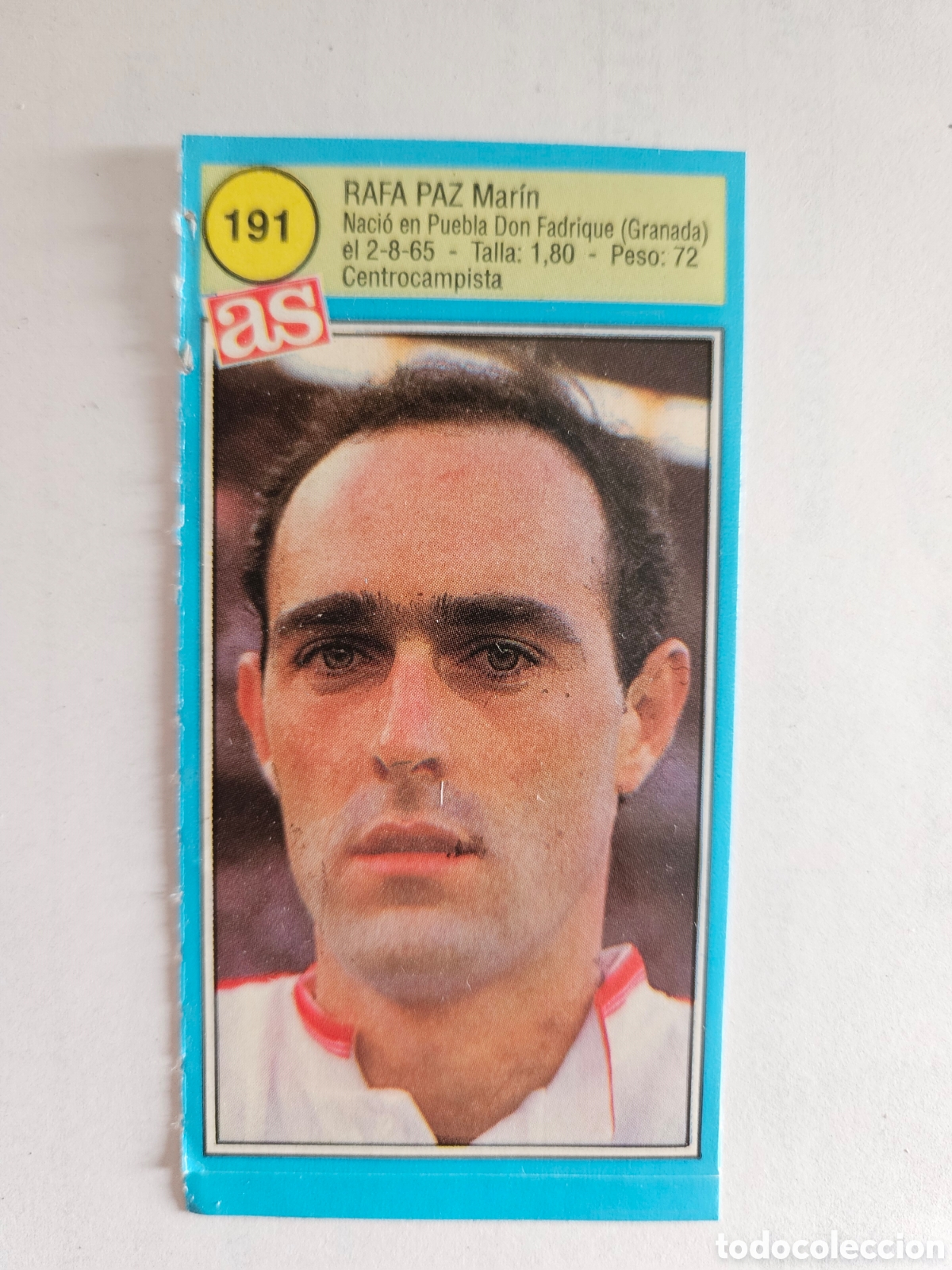 Cromos de F&uacute;tbol: N&ordm; 191 RAFA PAZ (SEVILLA) - CROMO F&Uacute;TBOL LIGA 1990-1991 DIARIO AS 90-91. SIN PEGAR