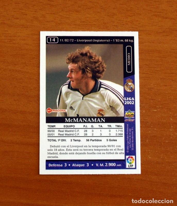 Football Stickers: Real Madrid - N&ordm; 14 McManaman - Mundicromo Las Fichas de la Liga 2001-2002, 01-02