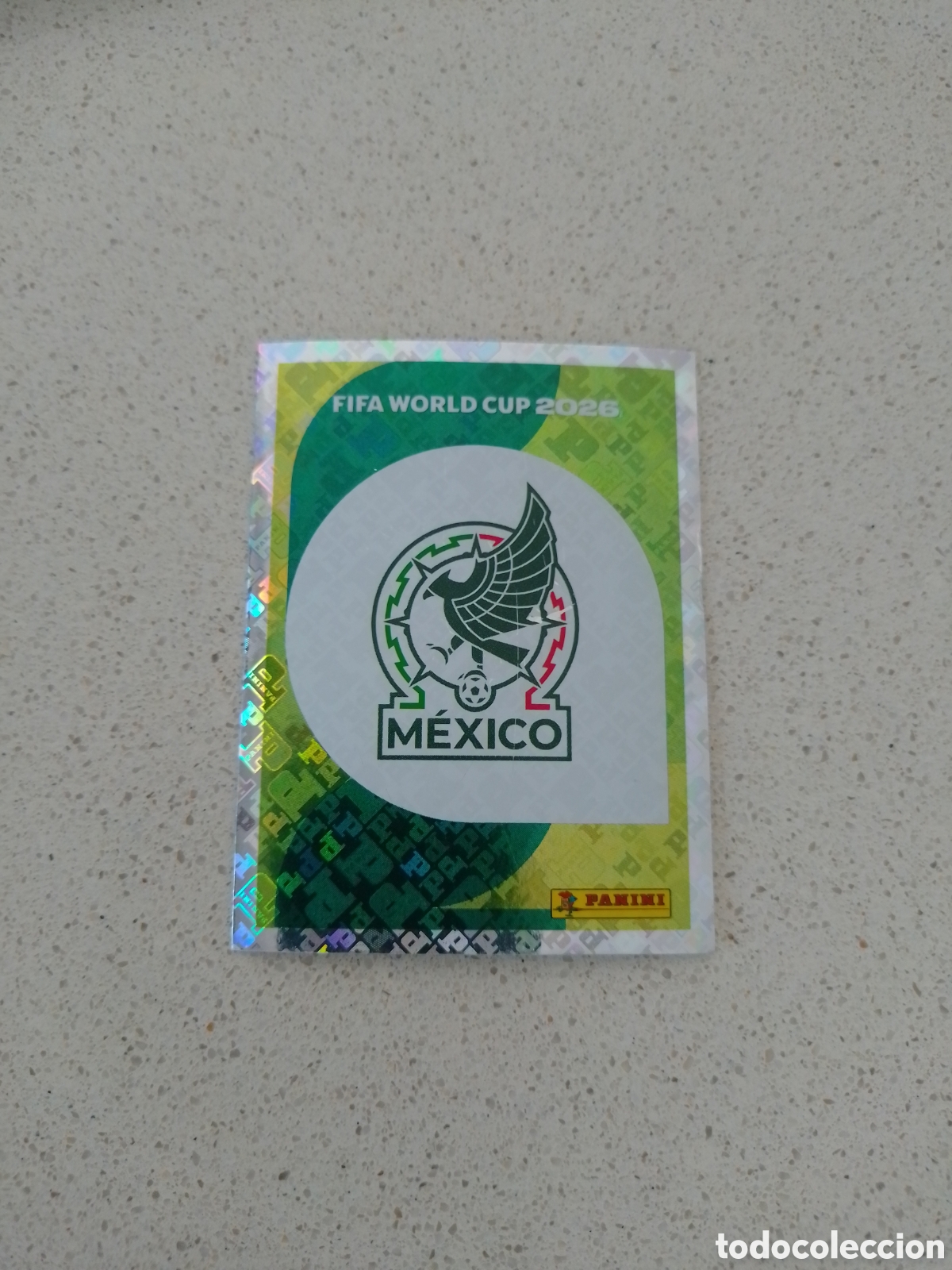 Cromos de F&uacute;tbol: CROMO NUMERO 1 ESCUDO MEXICO. MUNDIAL 2026. PANINI.