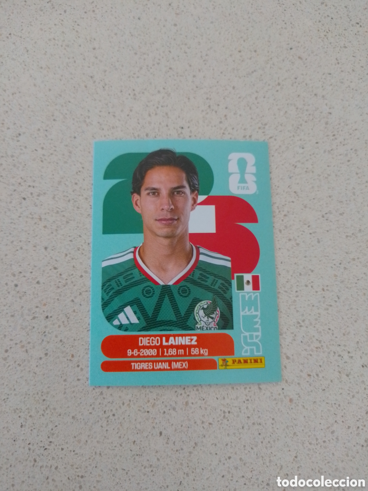 Fu&szlig;ball-Sticker: CROMO NUMERO 8 LAINEZ MEXICO. MUNDIAL 2026. PANINI.