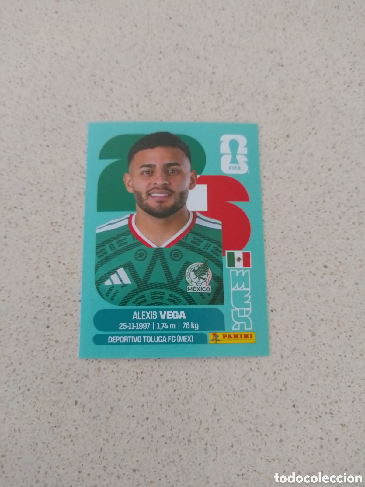 Fu&szlig;ball-Sticker: CROMO NUMERO 18 VEGA MEXICO. MUNDIAL 2026. PANINI.