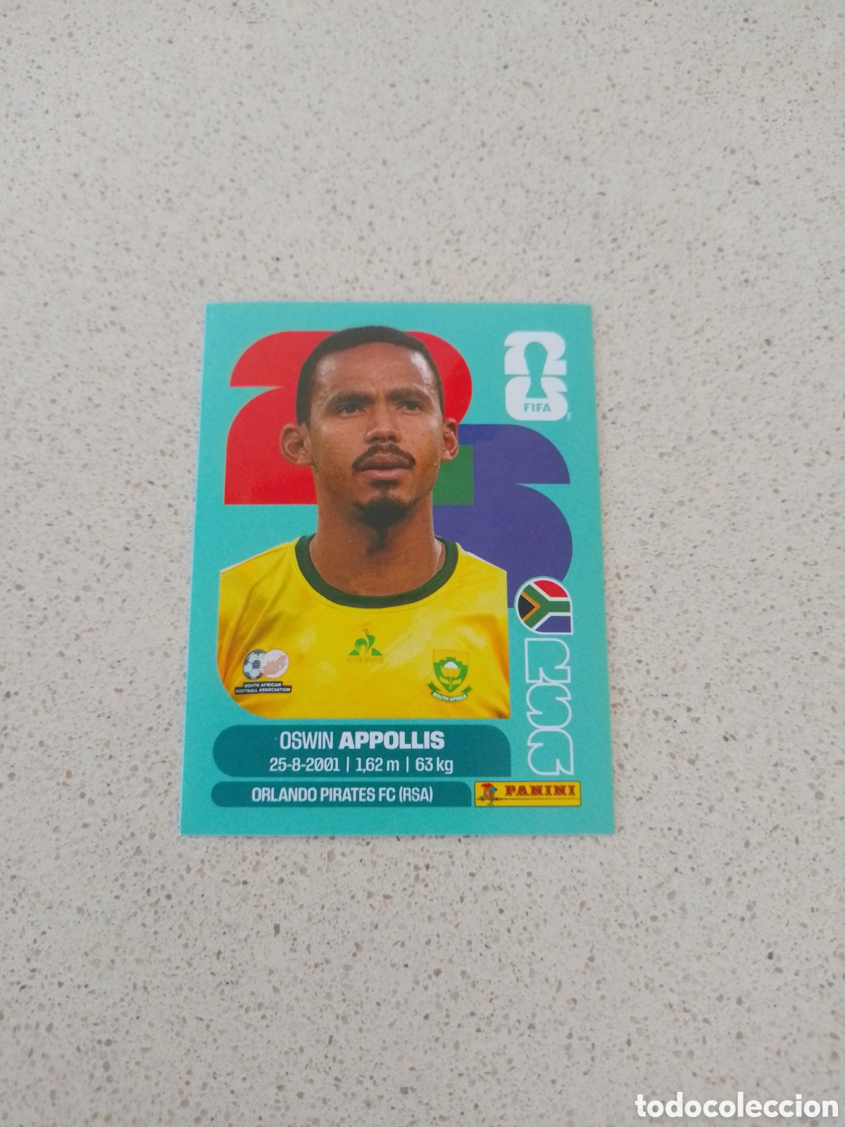 Cromos de F&uacute;tbol: CROMO NUMERO 20 APPOLLIS SUDAFRICA. MUNDIAL 2026. PANINI.