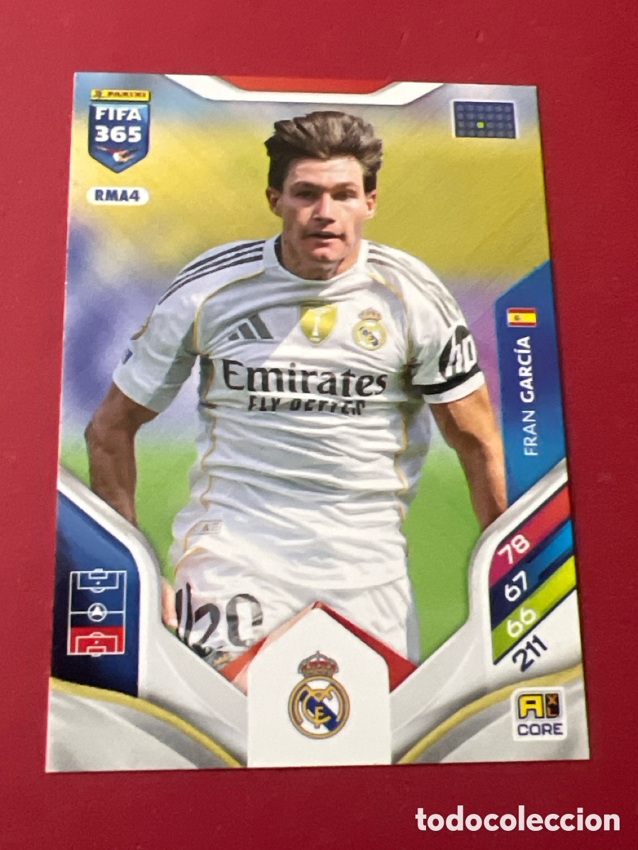 Cromos de F&uacute;tbol: C4620. N&ordm; RMA4 Fran Garc&iacute;a Real Madrid CF Adrenalyn XL FIFA 365 2026