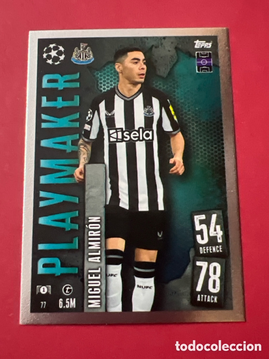 Fu&szlig;ball-Sticker: C1623. 77 MIGUEL ALMIR&Oacute;N NEWCASTLE UNITED MATCH ATTAX 2023 2024 TOPPS PLAYMAKER