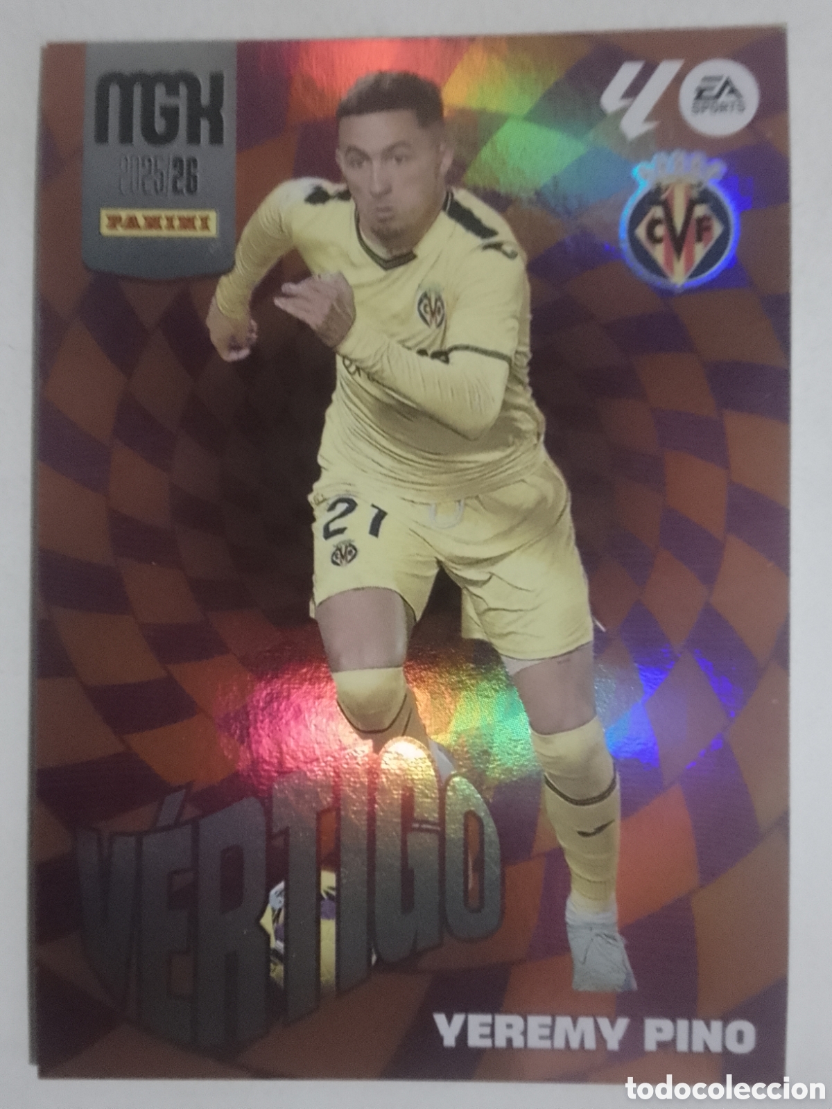 Cromos de F&uacute;tbol: Megacracks 2025/26 n&deg; 387 Yeremi Pino &bull; Villarreal. V&Eacute;RTIGO.