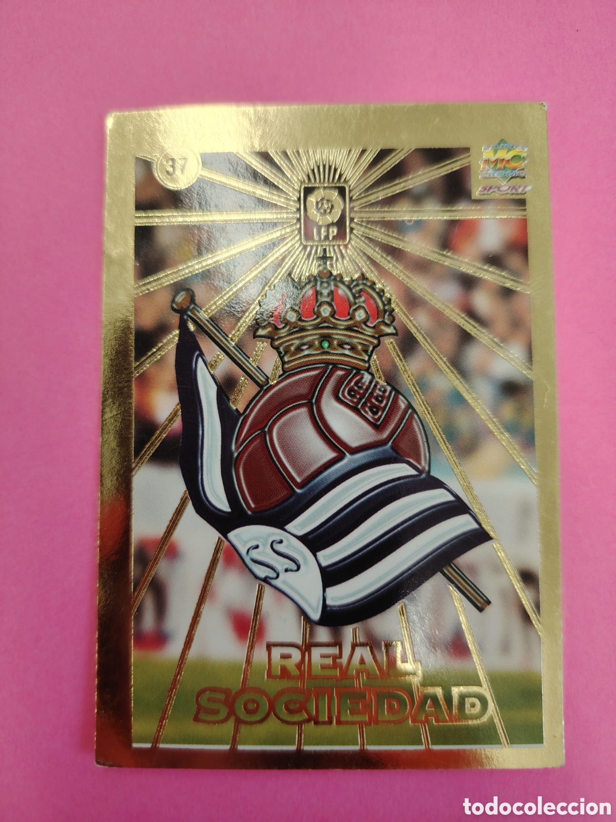 Cromos de F&uacute;tbol: REAL SOCIEDAD-N&deg;37-ESCUDO-MUNDICROMO FICHAS DE LA LIGA 1998 1999 98 99