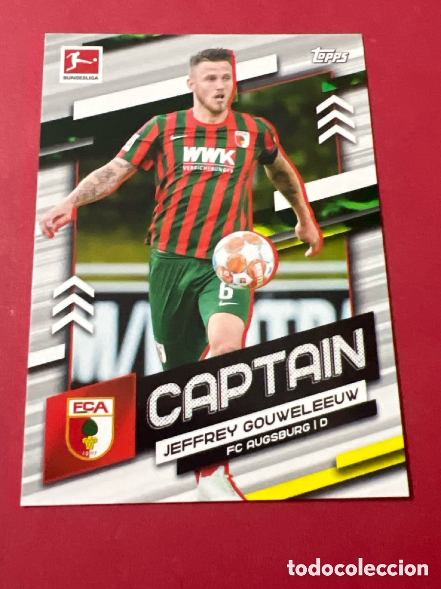 Cromos de F&uacute;tbol: C1654. Jeffrey Gouweleeuw #TC-JG 2021-22 Topps Bundesliga Team Captains FC Augsburg