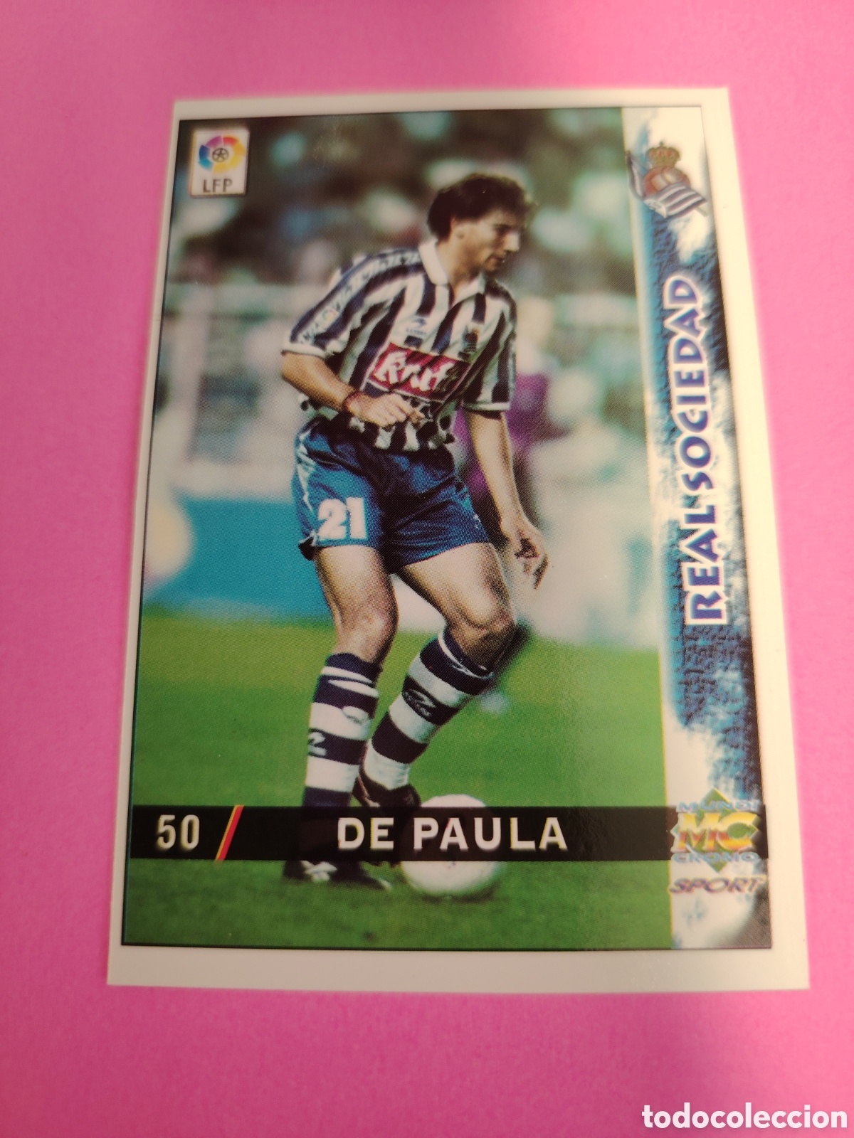 Cromos de f&uacute;tbol: REAL SOCIEDAD-N&deg;50-DE PAULA-MUNDICROMO FICHAS DE LA LIGA 1998 1999 98 99