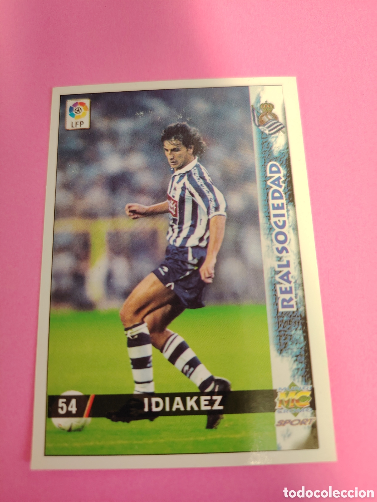 Fu&szlig;ball-Sticker: REAL SOCIEDAD-N&deg;54-IDIAKEZ-MUNDICROMO FICHAS DE LA LIGA 1998 1999 98 99