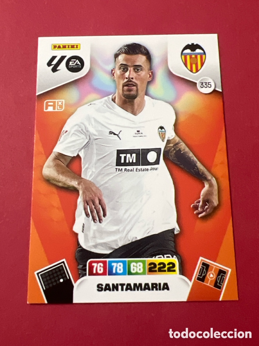 Cromos de F&uacute;tbol: C1678. 335 SANTAMARIA VALENCIA ADRENALYN LIGA 25 26 2025 2026 PANINI album
