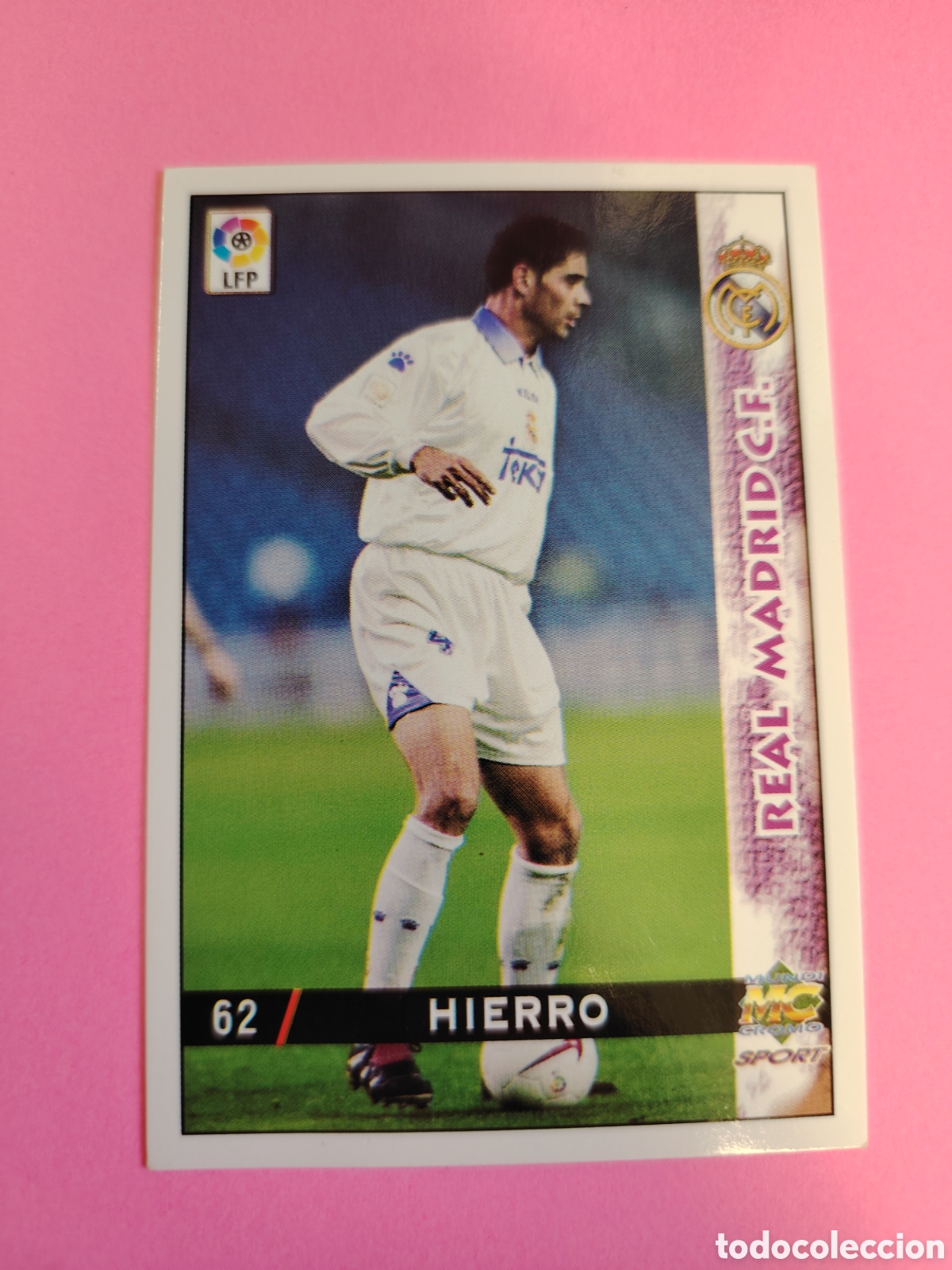 Cromos de F&uacute;tbol: REAL MADRID-N&deg;62-HIERRO-MUNDICROMO FICHAS DE LA LIGA 1998 1999 98 99