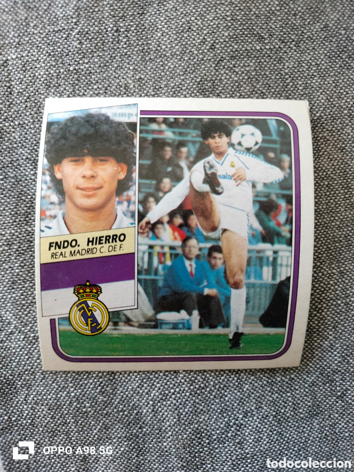 Cromos de F&uacute;tbol: Cromo fichaje 12 Fernando Hierro Real Madrid Ediciones Este liga temporada 1989 1990 89 90