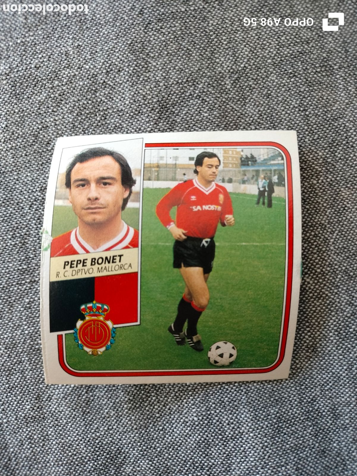 Cromos de F&uacute;tbol: Cromo baja Pepe Bonet Mallorca Ediciones Este liga temporada 89 90 1989 1990