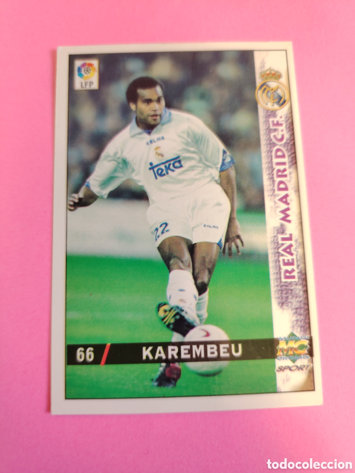 Cromos de F&uacute;tbol: REAL MADRID-N&deg;66-KAREMBEU-MUNDICROMO FICHAS DE LA LIGA 1998 1999 98 99