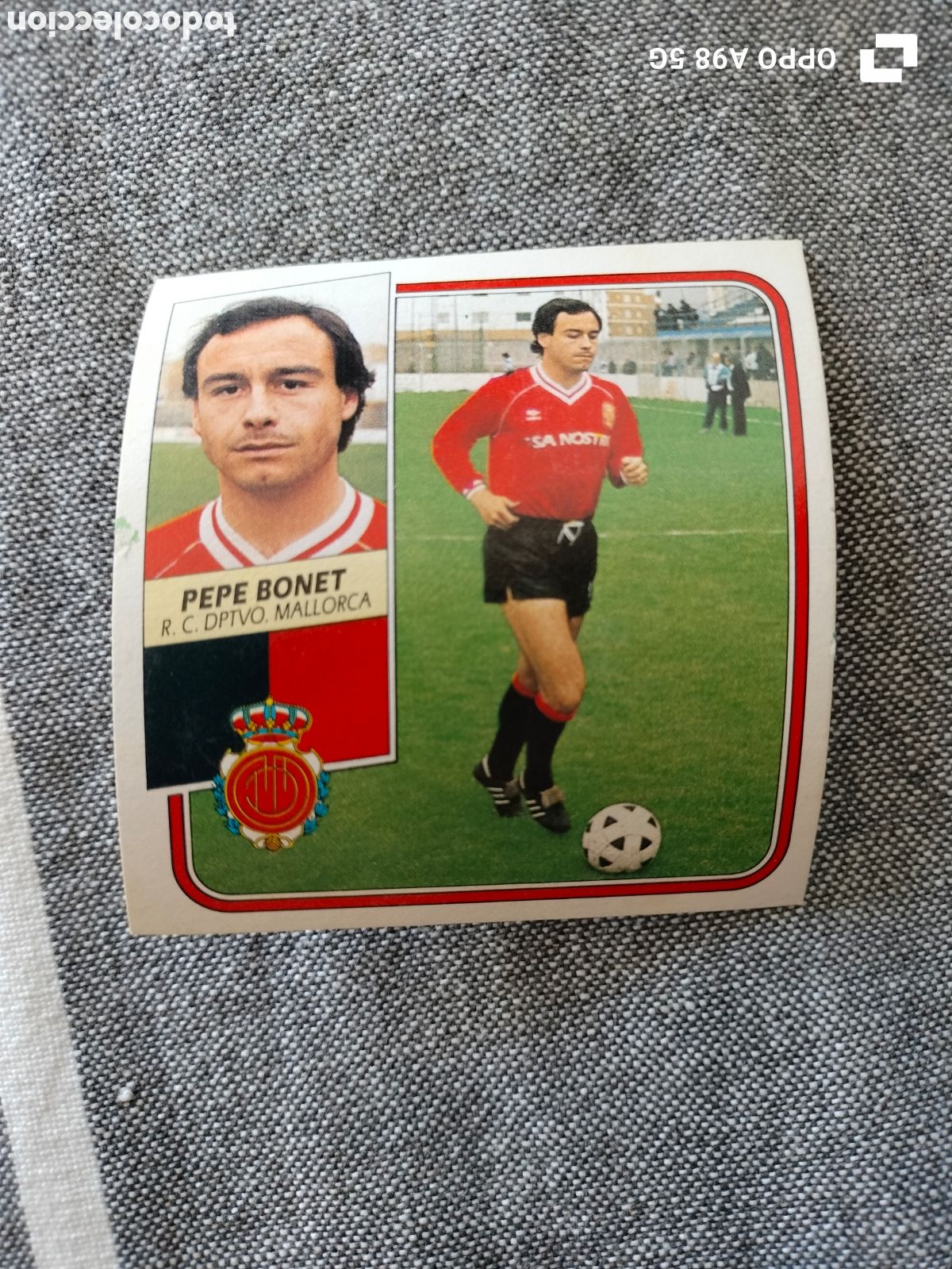 Cromos de F&uacute;tbol: Cromo baja Pepe Bonet Mallorca Ediciones Este liga temporada 89 90 1989 1990