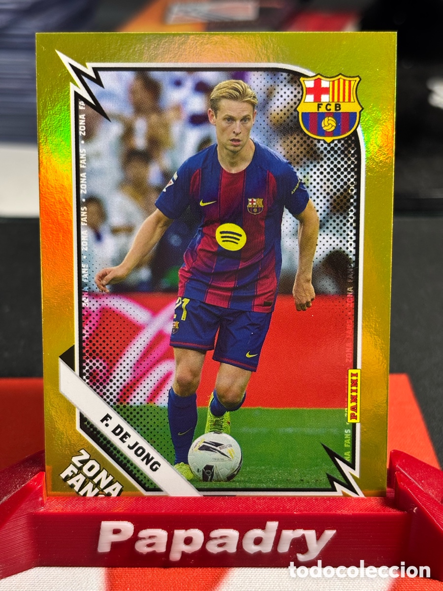 Cromos de F&uacute;tbol: 2025-26 Panini Club Fc Barcelona Zona Fans De Jong Kromix Gold
