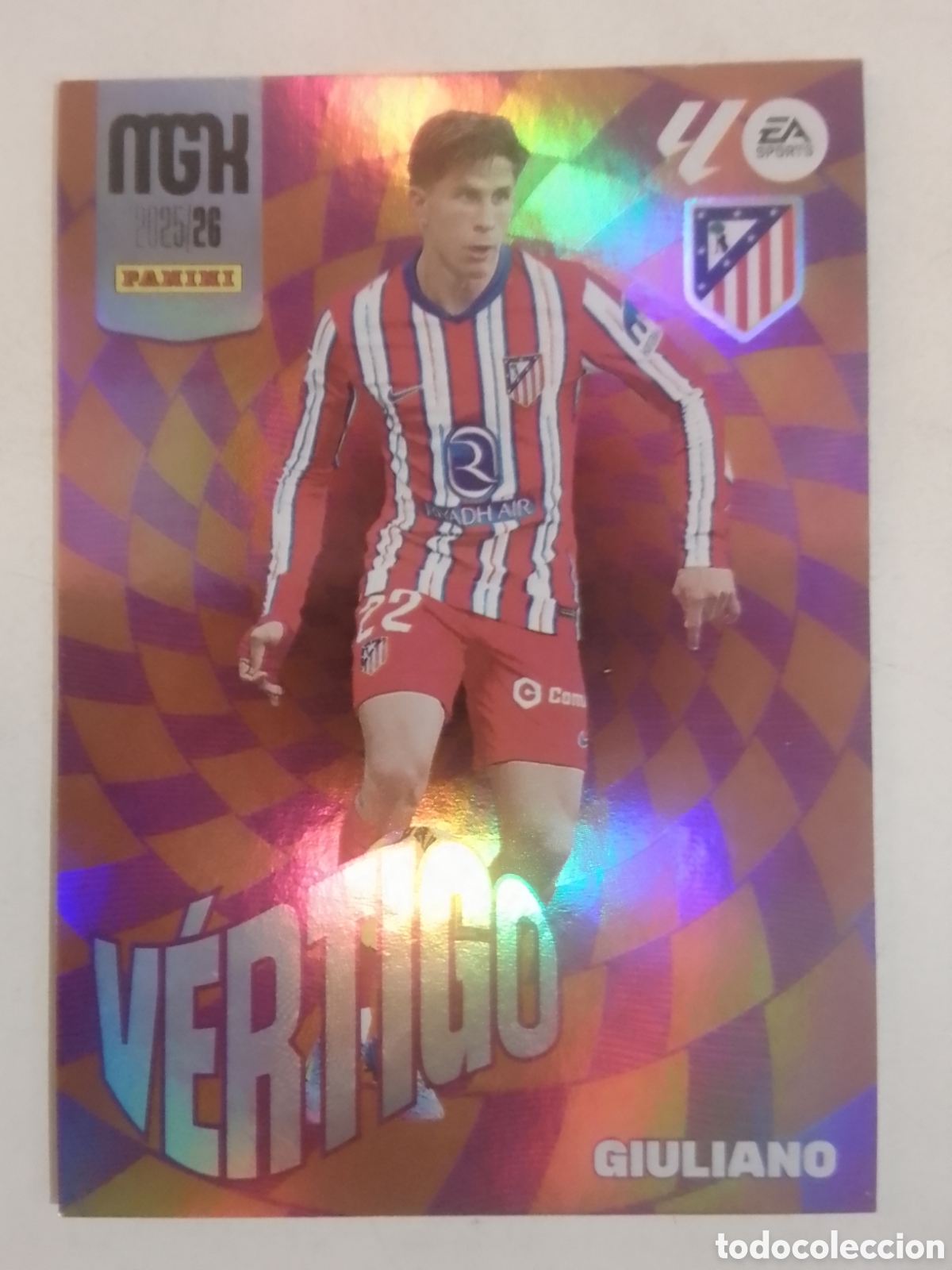 Figurine di Calcio: Megacracks 2025/26 n&deg; 383 Giuliano &bull; Atl&eacute;tico de Madrid. V&Eacute;RTIGO.