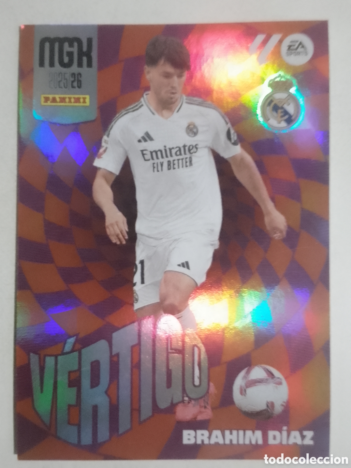 Cromos de F&uacute;tbol: Megacracks 2025/26 n&deg; 381 Brahim D&iacute;az &bull; Real Madrid. V&Eacute;RTIGO.