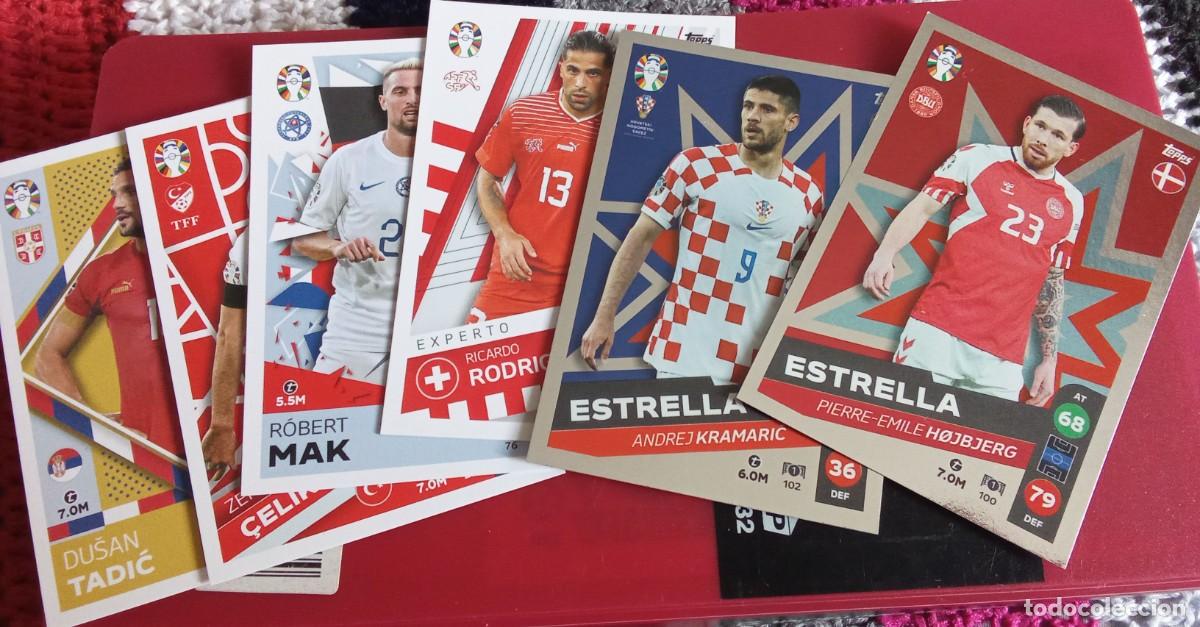 Cromos de F&uacute;tbol: Lote de 6 cromos Lidl Eurocopa 2024 Germany - 2 estrellas = 100 y 102 Topps
