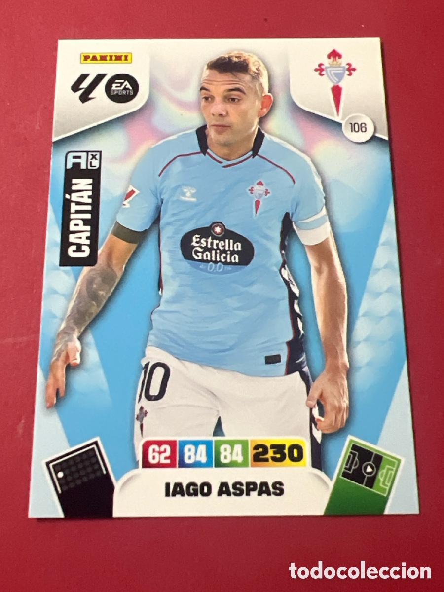Football Stickers: C1684. Cromo Adrenalyn XL. 2025 2026. 25 26. Iago Aspas. Celta de Vigo. N &ordm; 106.