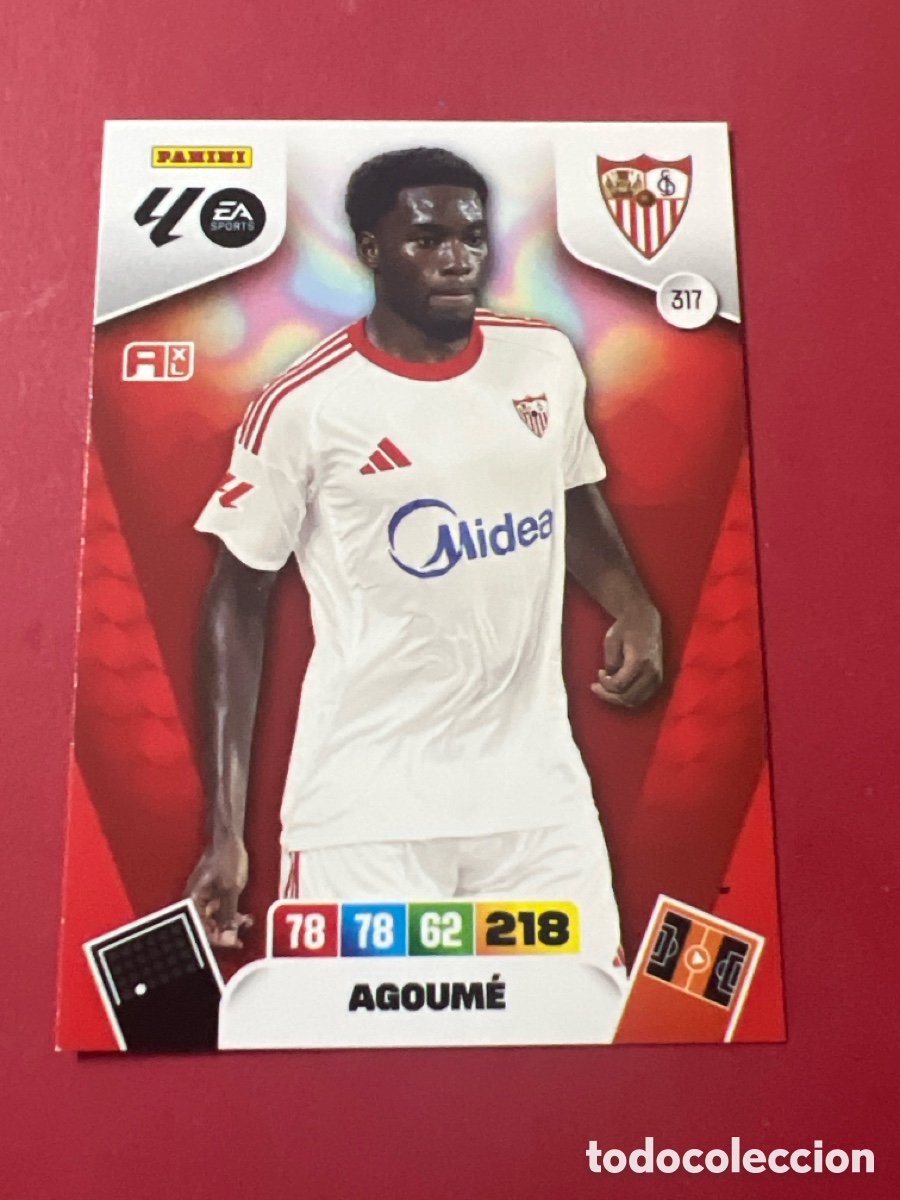 Cromos de F&uacute;tbol: C1696. 317.- AGOUME (SEVILLA) ADRENALYN XL LIGA 2025/26 (PANINI)
