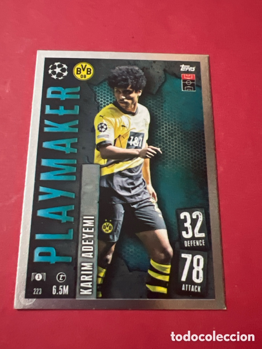Cromos de F&uacute;tbol: C1703. 223 KARIM ADEYEMI BORUSSIA DORTMUND MATCH ATTAX 2023 2024 TOPPS PLAYMAKER
