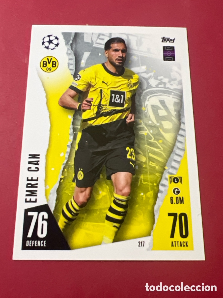 Cromos de F&uacute;tbol: C1705. 217 EMRE CAN BORUSSIA DORTMUND MATCH ATTAX 2023 2024 TOPPS