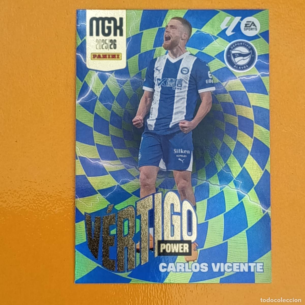 Cromos de F&uacute;tbol: 382 CARLOS VICENTE. V&Eacute;RTIGO POWER. DEPORTIVO ALAV&Eacute;S. MEGACRACKS 2025-26. PANINI