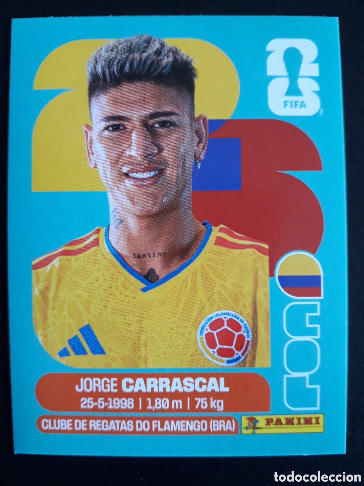 Fu&szlig;ball-Sticker: CARRASCAL COLOMBIA COL 16 MUNDIAL F&Uacute;TBOL 2026 FIFA WORLD CUP PANINI SIN PEGAR PEDIDO M&Iacute;NIMO 3&euro;