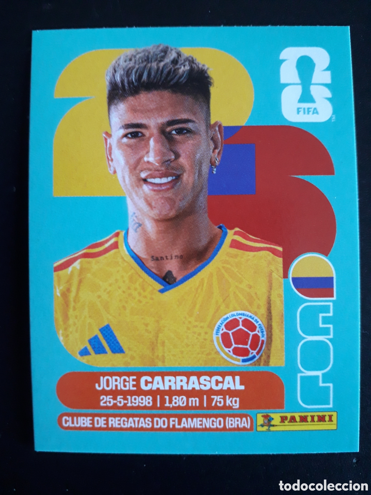 Fu&szlig;ball-Sticker: CARRASCAL COLOMBIA COL 16 MUNDIAL F&Uacute;TBOL 2026 FIFA WORLD CUP PANINI SIN PEGAR PEDIDO M&Iacute;NIMO 3&euro;