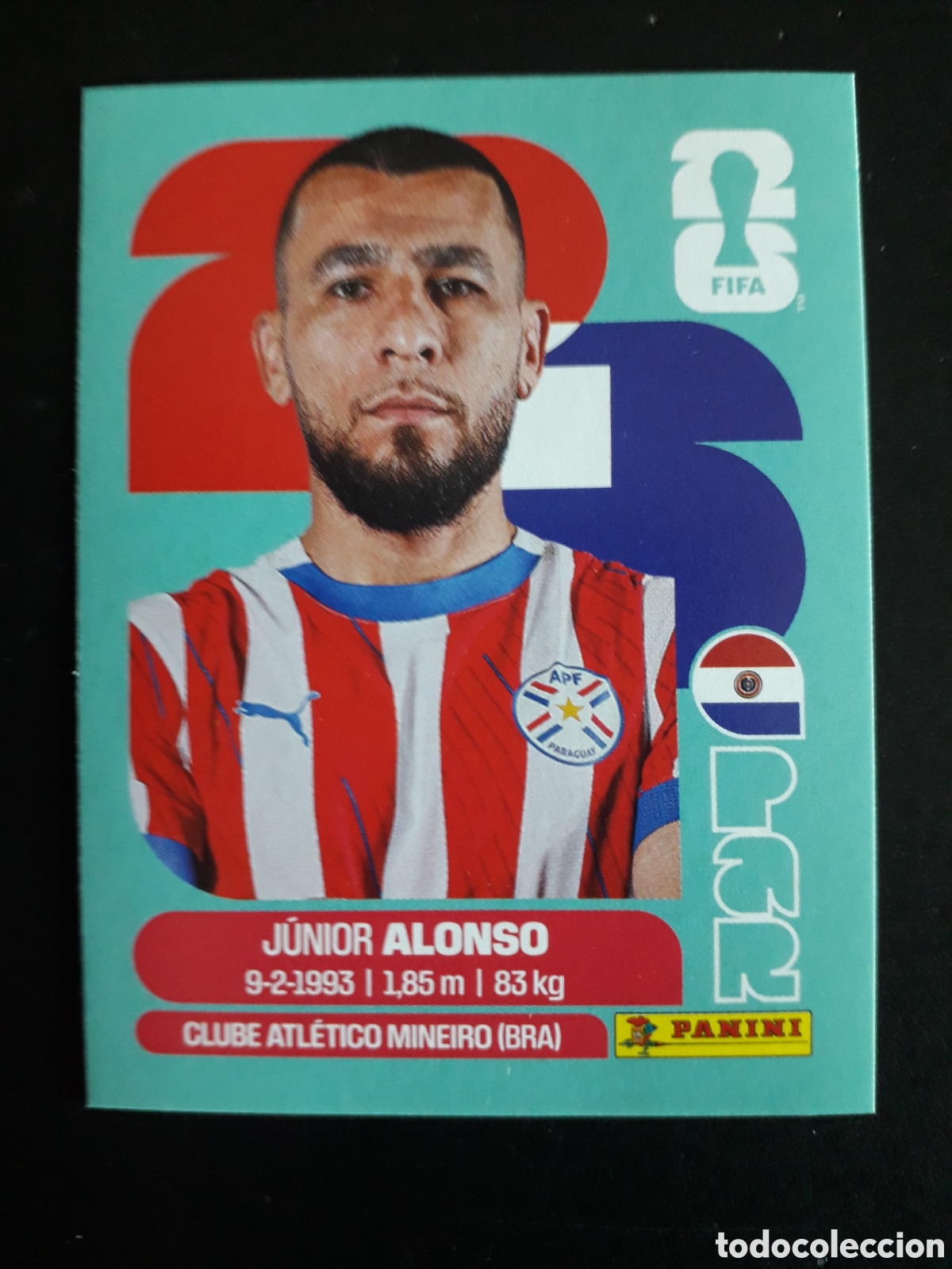 Fu&szlig;ball-Sticker: ALONSO PARAGUAY PAR 8 MUNDIAL F&Uacute;TBOL 2026 FIFA WORLD CUP PANINI SIN PEGAR PEDIDO M&Iacute;NIMO 3&euro;.
