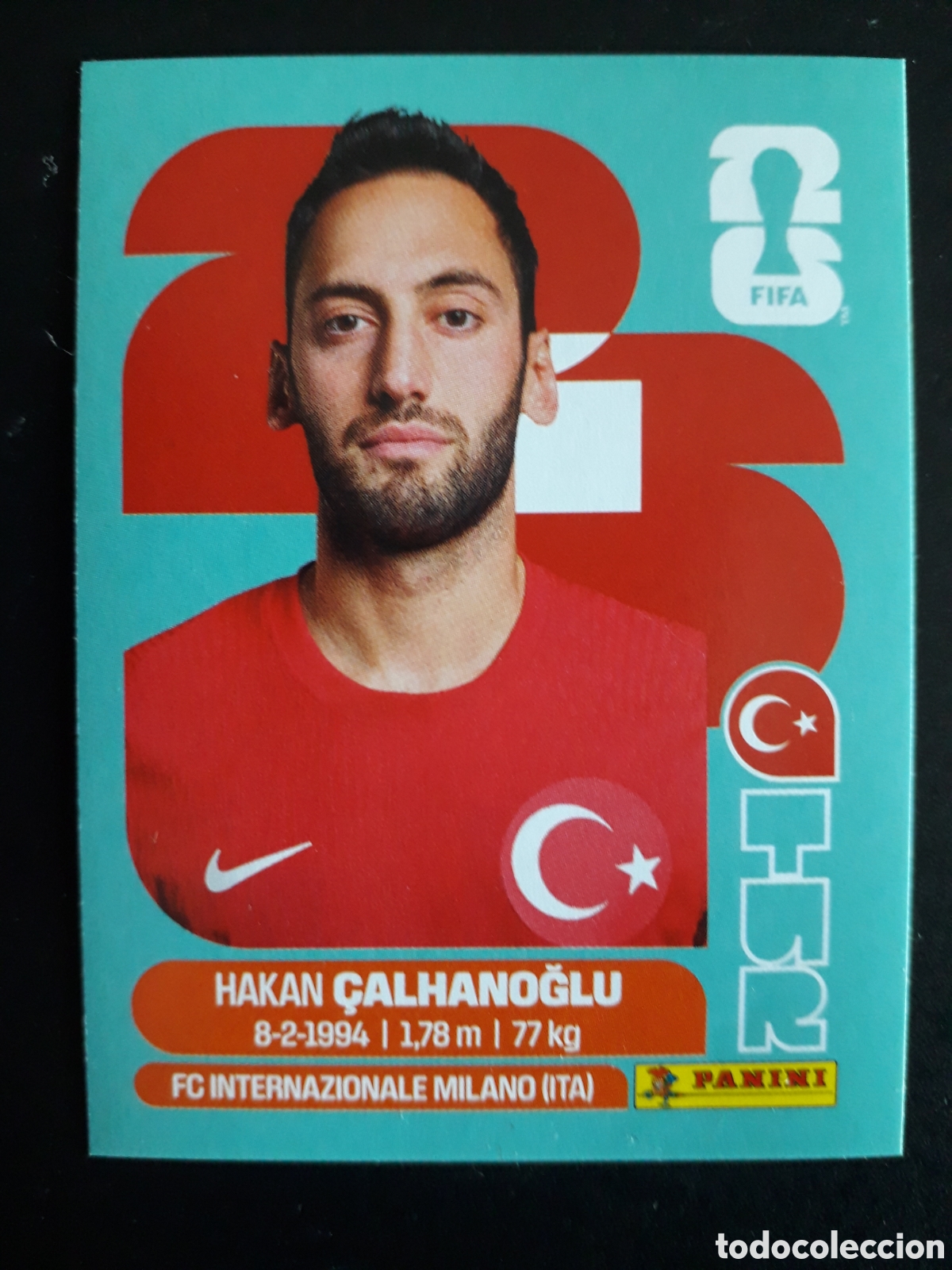 Figurine di Calcio: &Ccedil;ALHANOĞLU TURQU&Iacute;A TUR 11 MUNDIAL F&Uacute;TBOL 2026 FIFA WORLD CUP PANINI SIN PEGAR PEDIDO M&Iacute;NIMO 3&euro;.