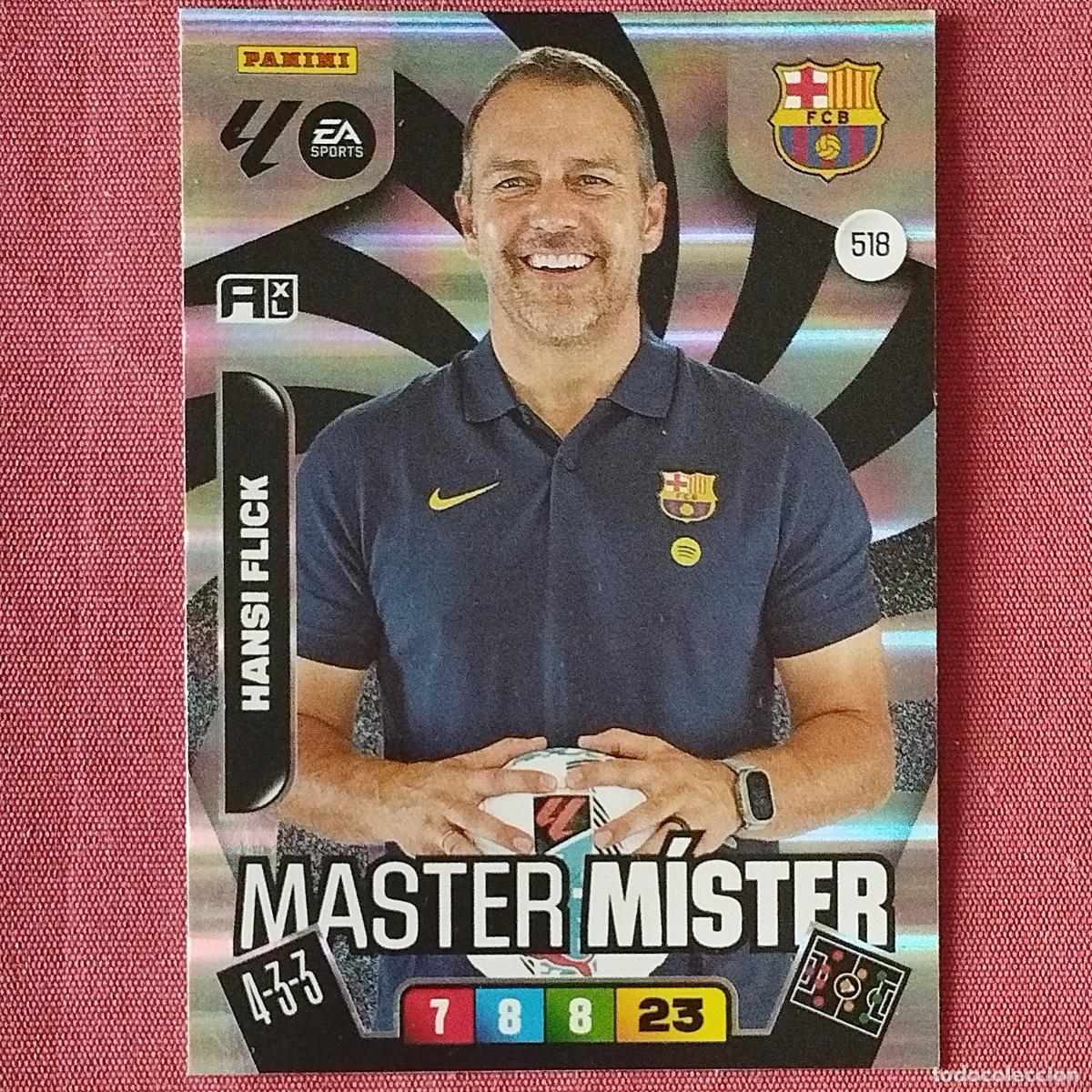 Cromos de F&uacute;tbol: HANSI FLICK - 518 - F.C. BARCELONA - MASTER M&Iacute;STER - ADRENALYN 2025 2026 - 25 26