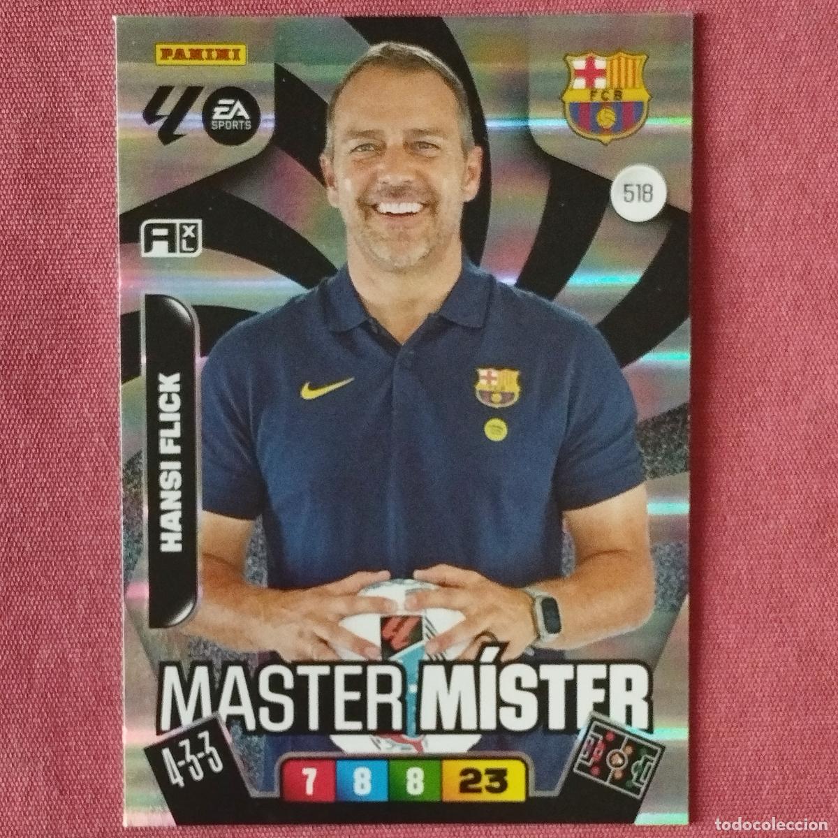 Cromos de F&uacute;tbol: HANSI FLICK - 518 - F.C. BARCELONA - MASTER M&Iacute;STER - ADRENALYN 2025 2026 - 25 26