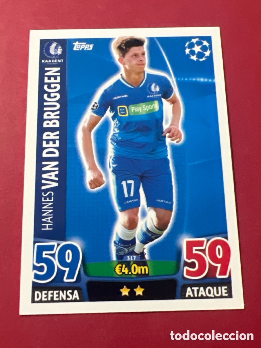 Cromos de F&uacute;tbol: C1730. 317 VAN DER BRUGGEN GENT MATCH ATTAX CHAMPIONS LEAGUE 2015 2016 15 16