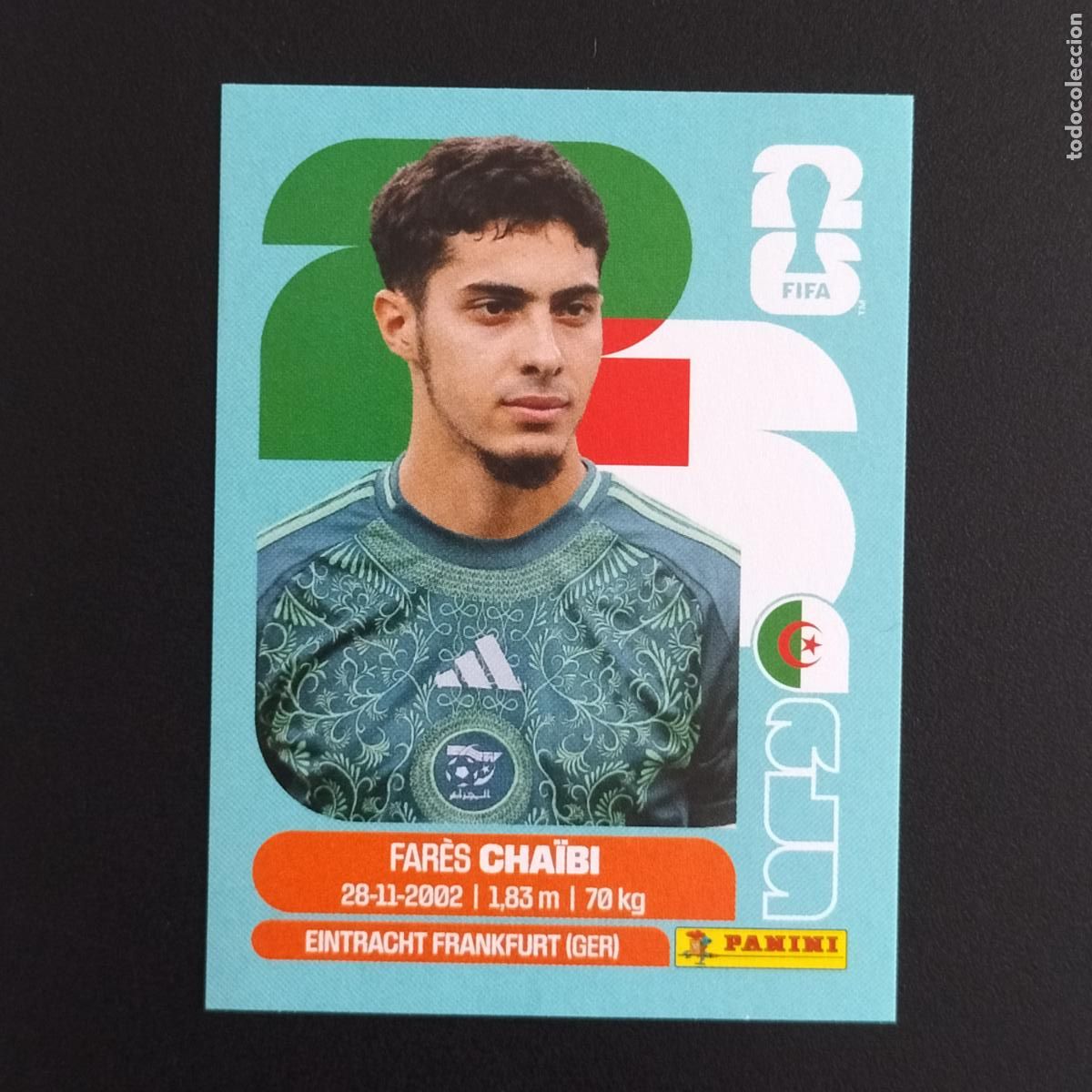 Cromos de F&uacute;tbol: ALG 14 FARES CHAIBI ARGELIA CROMOS STICKER MUNDIAL 26 2026 FIFA WORLD CUP PANINI