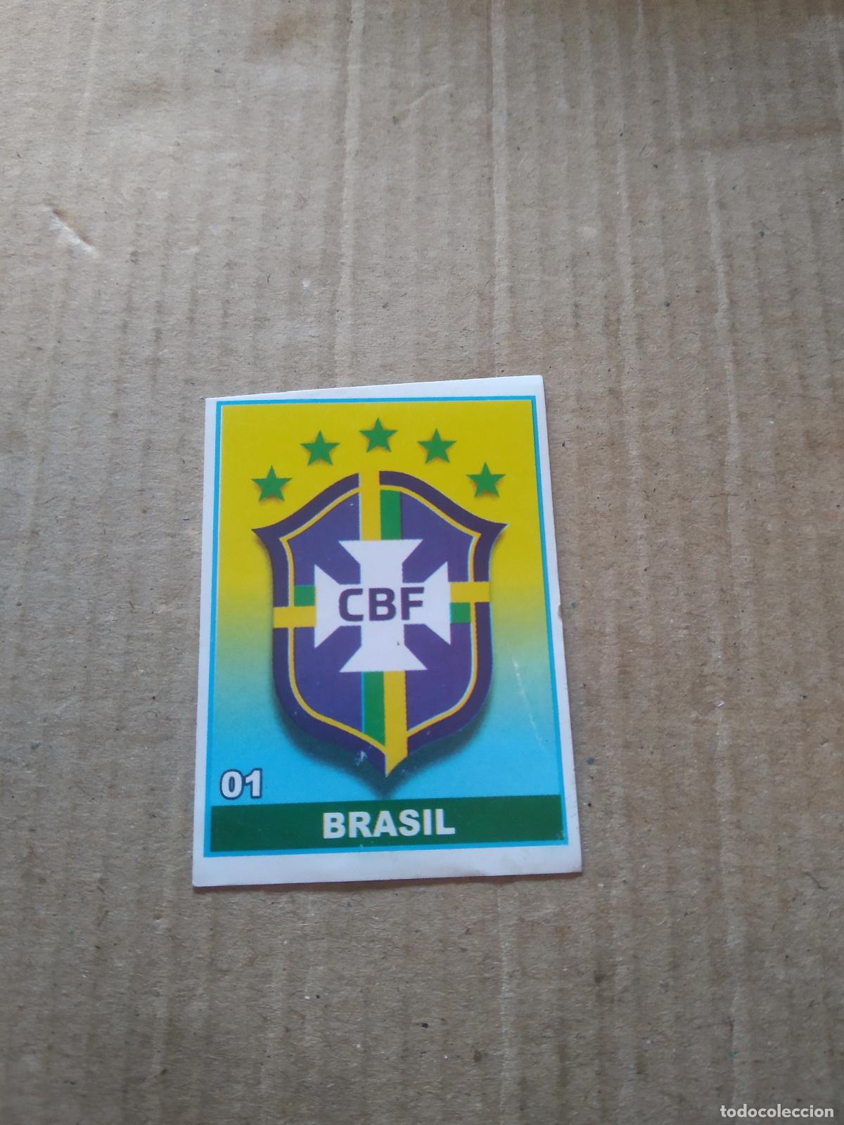 Cromos de Futebol: 1 ESCUDO BRASIL CROMO FUTBOL MUNDIAL 2022 WORLD CUP COPA DEL MUNDO EDITADO EN BRASIL