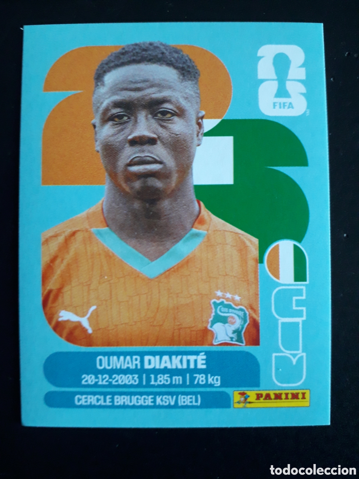 Cartes &agrave; collectionner de Football: DIAKAT&Eacute; COSTA DE MARFIL CIV 20 MUNDIAL F&Uacute;TBOL 2026 FIFA WORLD CUP PANINI SIN PEGAR PEDIDO M&Iacute;NIMO 3&euro;.