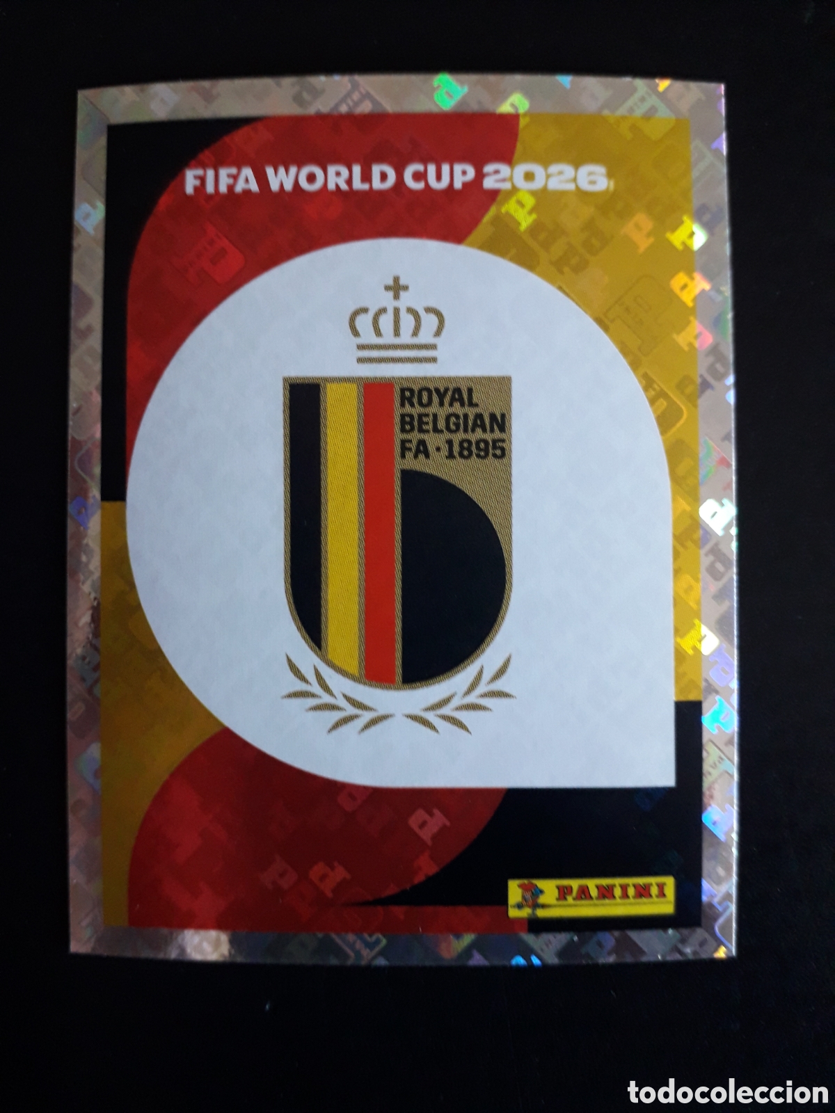 Fu&szlig;ball-Sticker: ESCUDO B&Eacute;LGICA BEL 1 MUNDIAL F&Uacute;TBOL 2026 FIFA WORLD CUP PANINI SIN PEGAR PEDIDO M&Iacute;NIMO 3&euro;.