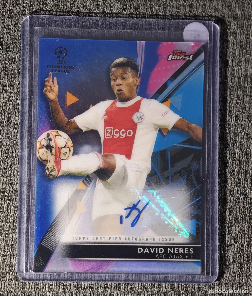 Cromos de F&uacute;tbol: 2021-22 - David Neres - Topps Finest UEFA Champions League - Auto - Blue Refractor #BA-DN - /99