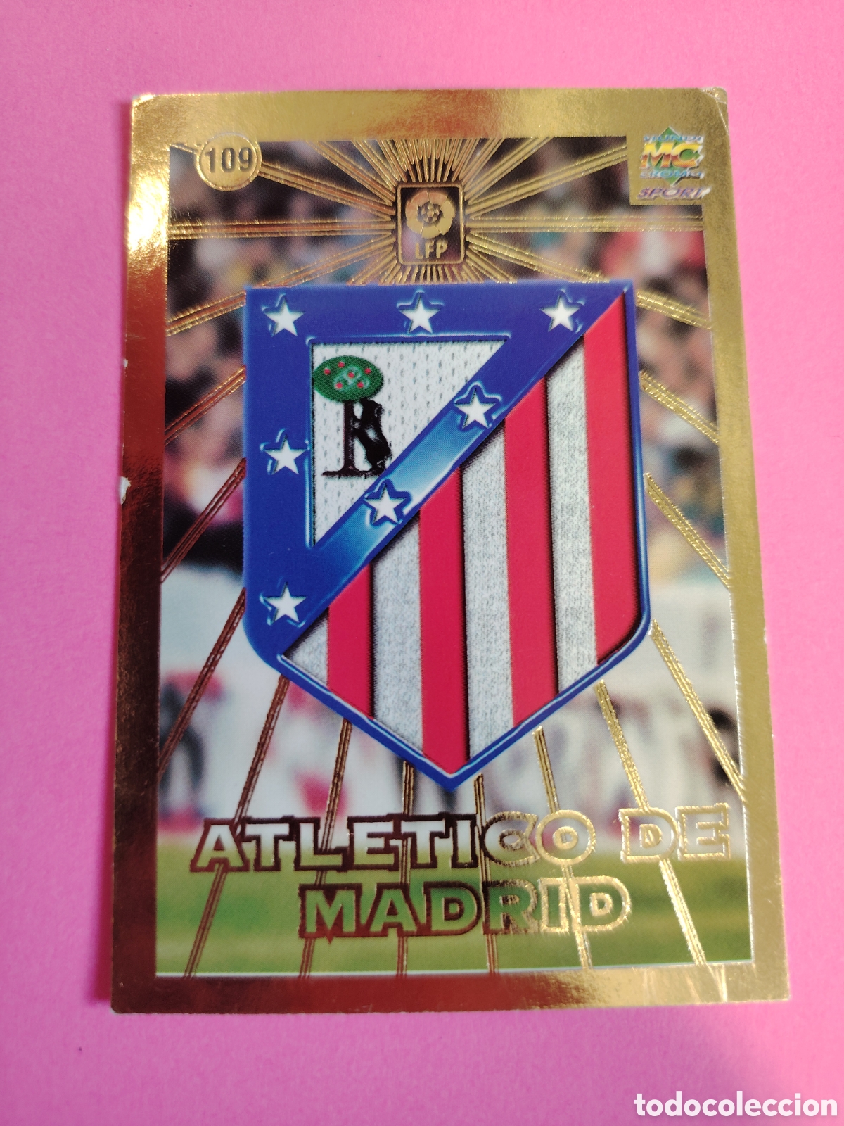 Cromos de F&uacute;tbol: ATLETICO MADRID-N&deg;109-ESCUDO-MUNDICROMO FICHAS DE LA LIGA 1998 1999 98 99