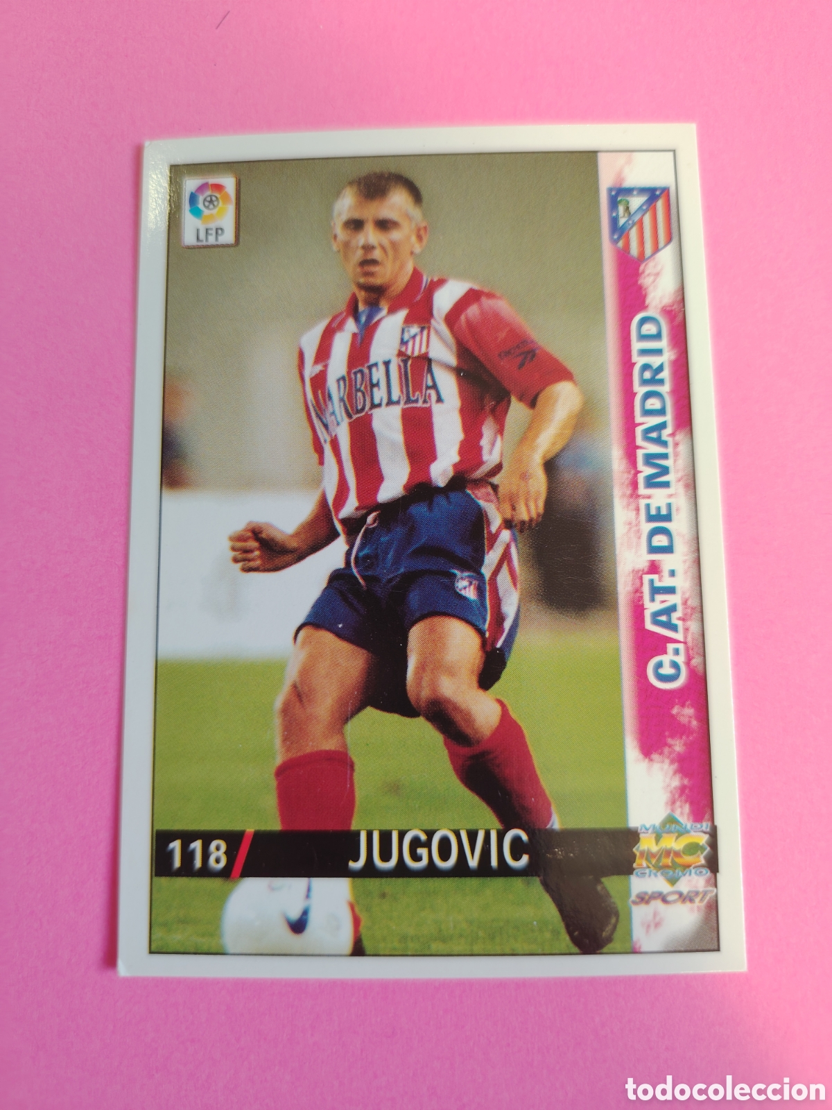 Figurine di Calcio: ATLETICO MADRID-N&deg;118-JUGOVIC(error letras grandes)-MUNDICROMO FICHAS DE LA LIGA 1998 1999 98 99