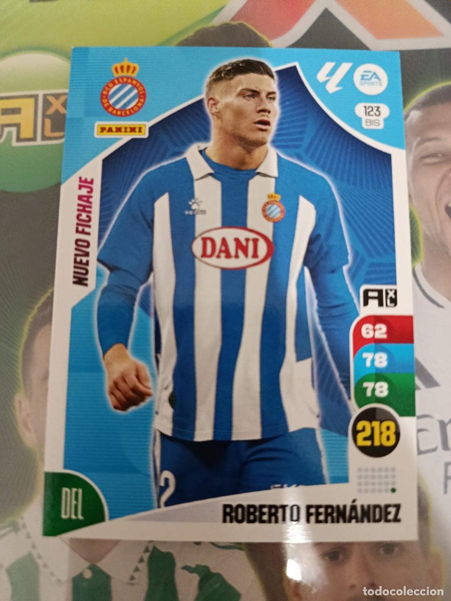 Cromos de F&uacute;tbol: Adrenalyn 24/25. 123 bis- Roberto Fern&aacute;ndez. Espanyol. Nuevo fichaje.