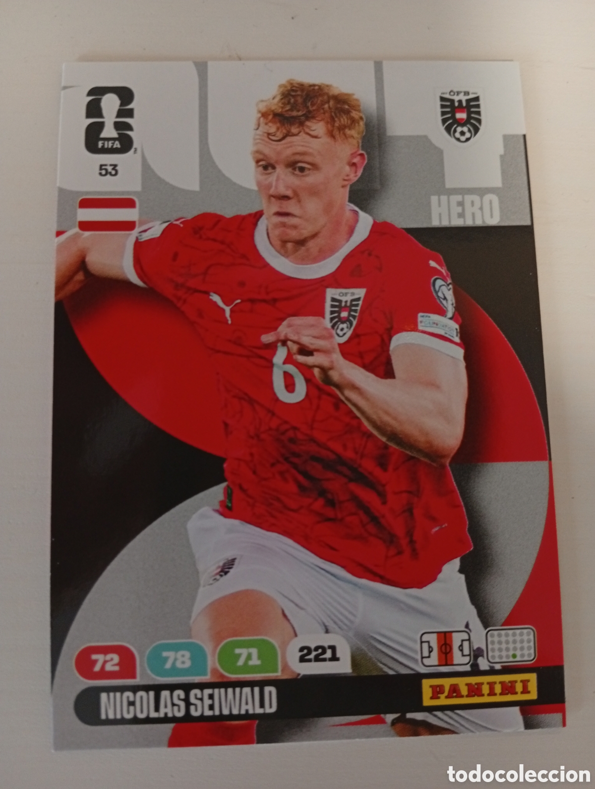 Cromos de F&uacute;tbol: 53 NICOLAS SEIWALD AUSTRIA ADRENALYN MUNDIAL FIFA WORLD CUP 2026 PANINI