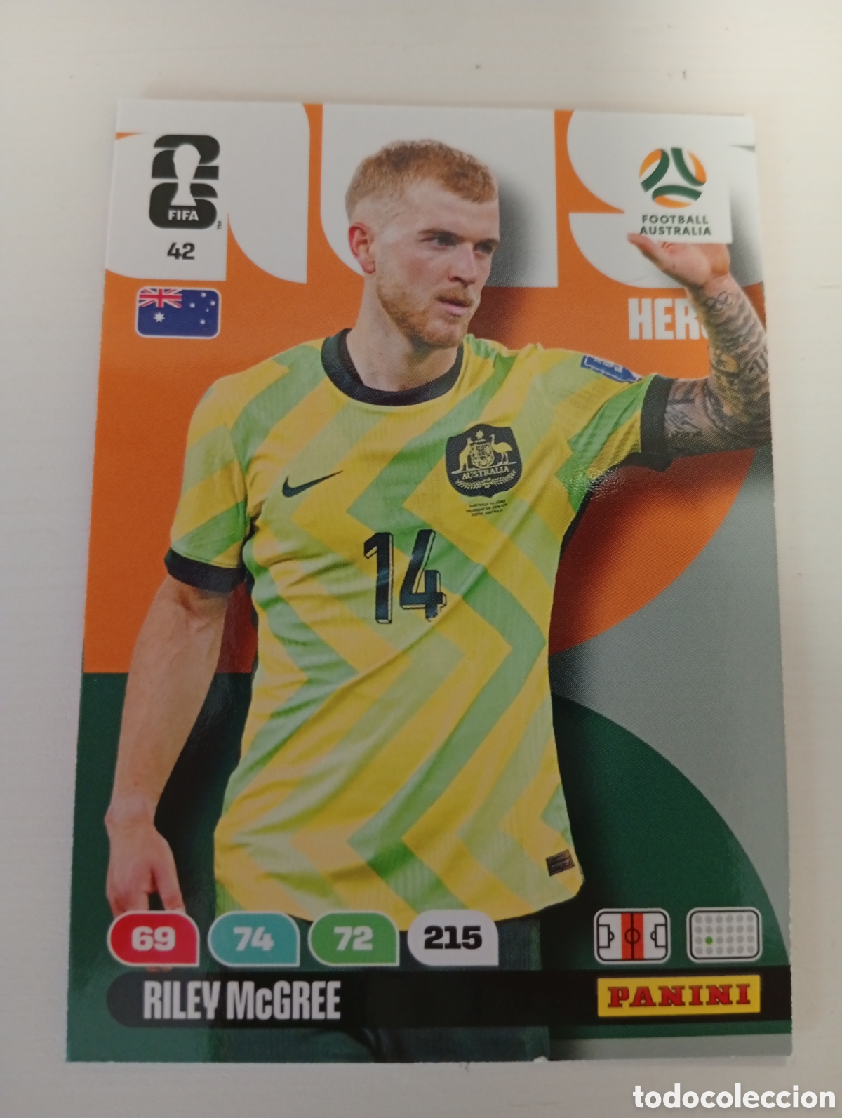 Cromos de Futebol: ADRENALYN MUNDIAL 2026 HERO N&ordm; 42 RILEY MCGREE AUSTRALIA