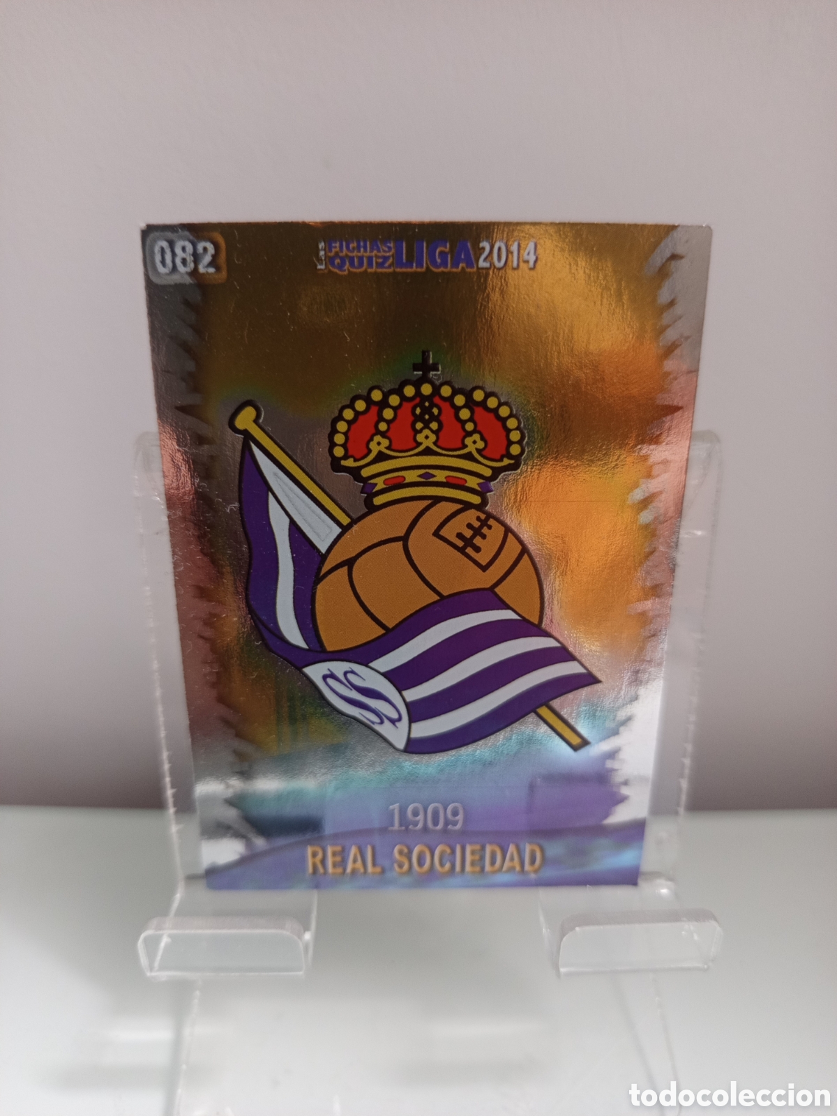 Cromos de f&uacute;tbol: ❇️ CROMO CARD ⚽ ESCUDO REAL SOCIEDAD 82 FICHAS LIGA QUIZ GAME 2014 13 14 2013 2014 MUNDICROMO ❇️